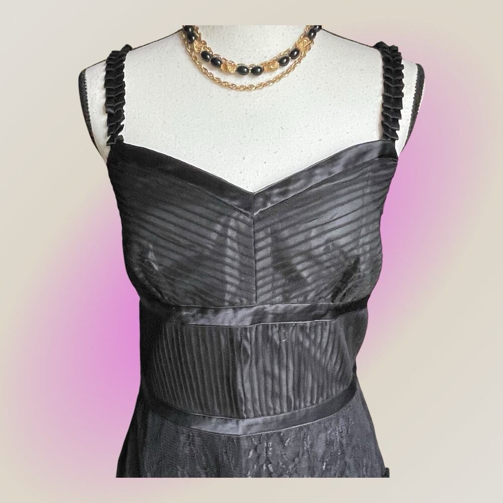Antonio Melani Black Vintage 40s Look Old Hollywood Lace Cocktail Dress 10 L NEW - Picture 13 of 14